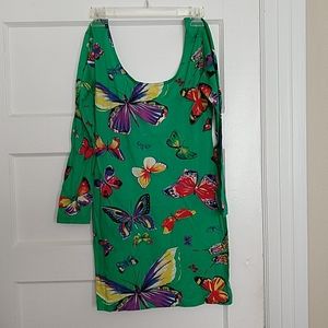 Moschino green pattered dress